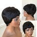 Short Black Pixie Wig with Bangs-Merlot