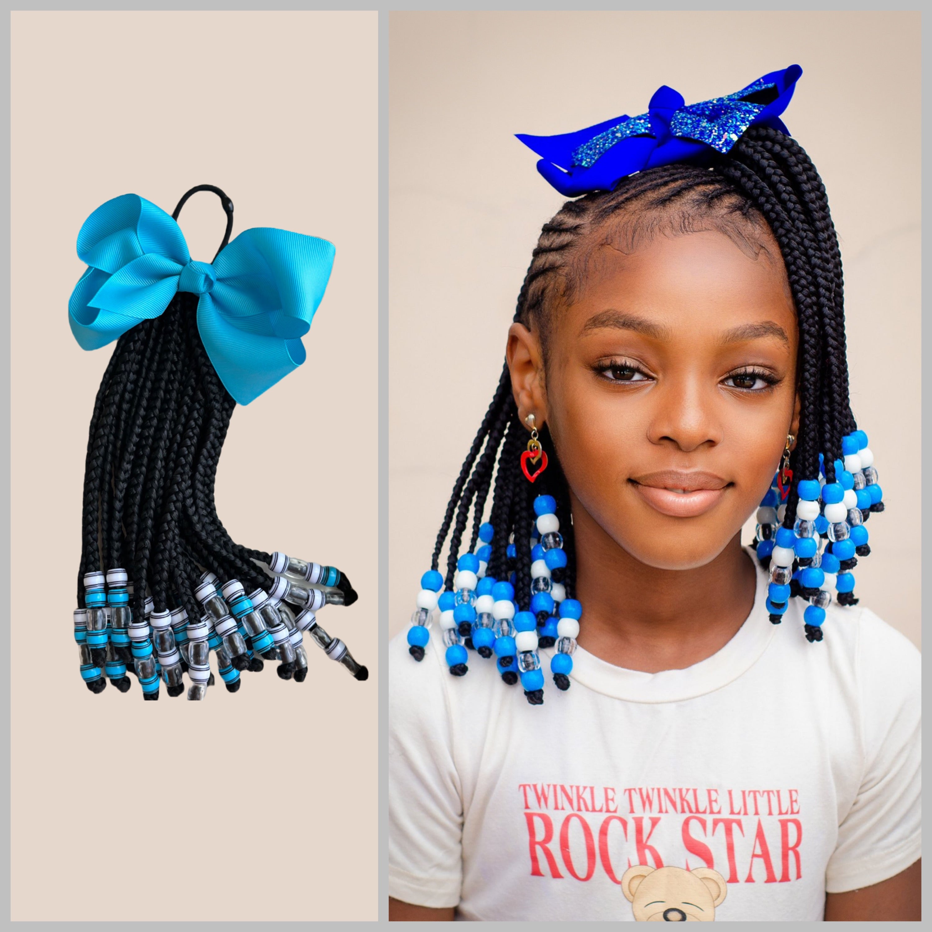 Black Little Girls Ponytail Head Design Kiddies Ponytail