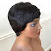 Short Black Pixie Wig with Bangs-Merlot